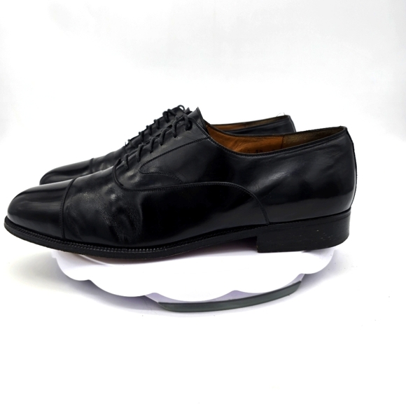 Salvatore Ferragamo Shoes Men's 12D Tramezza Dress Oxford Toe Cap Calfskin - Picture 1 of 9